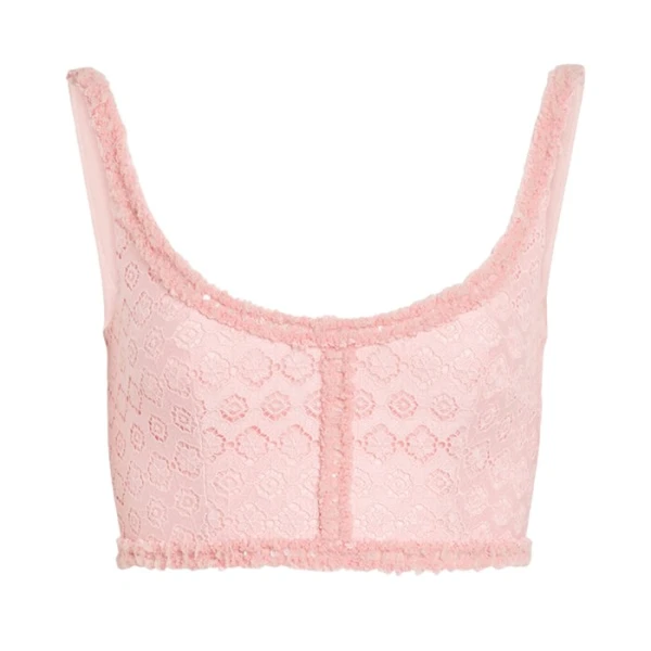 Giambattista Valli Pink Floral Macramé Top - Giambattista Valli Tops - Romantic Couture - Shop at Luxury Shoes 