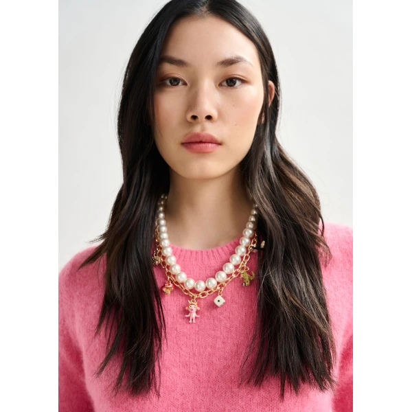 Essentiel Antwerp Pink angora blend knit - Essentiel Antwerp Knitwear - Colorful Belgian Design - Shop at Luxury Shoes 