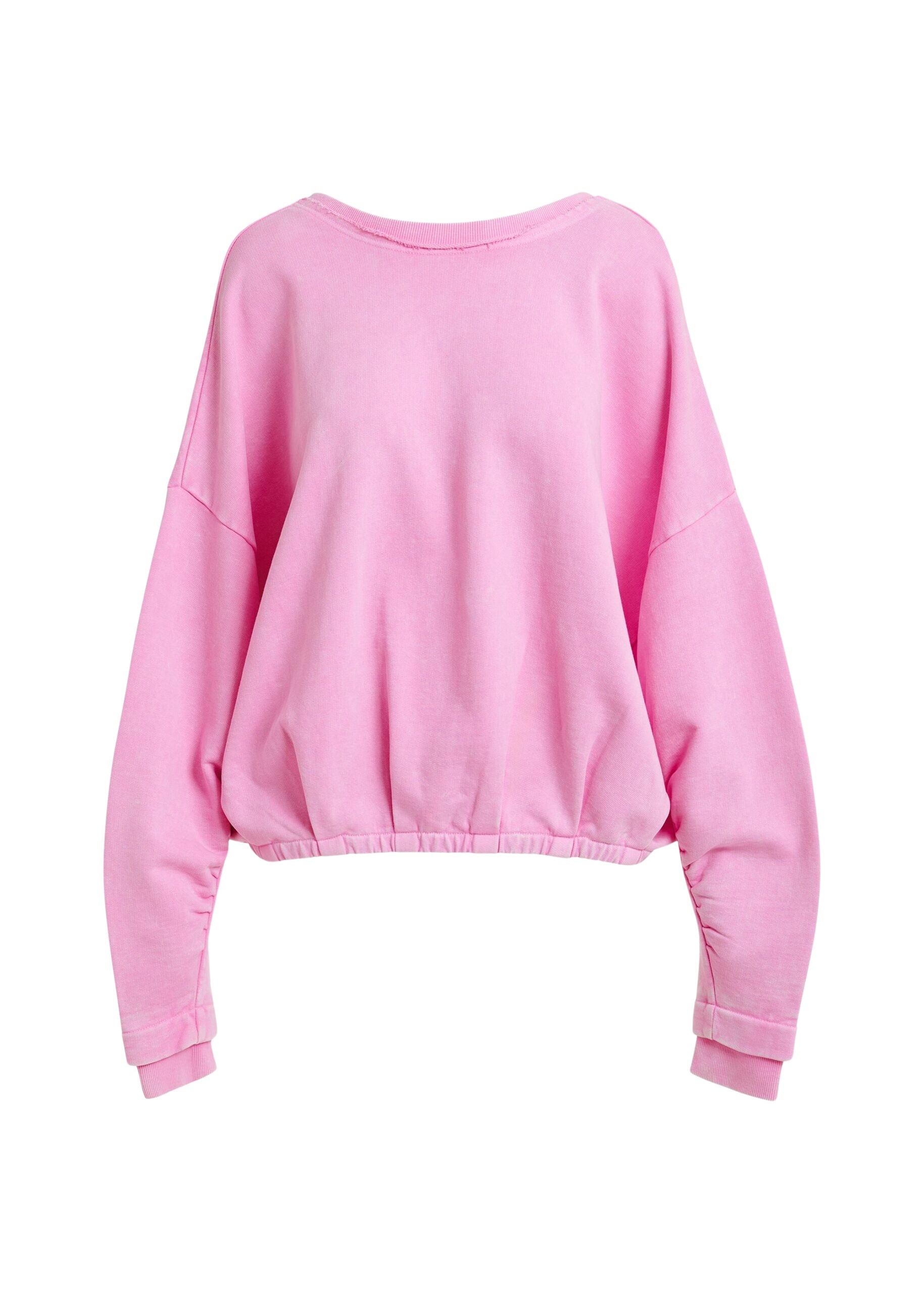 Essentiel Antwerp Pink cropped cotton sweatshirt with wrapback detail Top