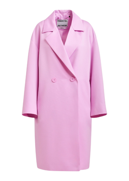 Essentiel Antwerp Pink double-breasted coat - Essentiel Antwerp Coats - Colorful Belgian Design - Shop at Luxury Shoes 