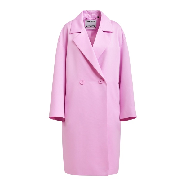 Essentiel Antwerp Pink double-breasted coat - Essentiel Antwerp Coats - Colorful Belgian Design - Shop at Luxury Shoes 