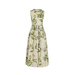 Oscar de la Renta Porcelain Flower Cotton Poplin Dress - Oscar de la Renta Dresses - American Couture - Shop at Luxury Shoes 