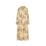 Oscar de la Renta Porcelain Flower Cotton Poplin Long-Sleeve Dress - Oscar de la Renta Dresses - American Couture - Shop at Luxury Shoes 