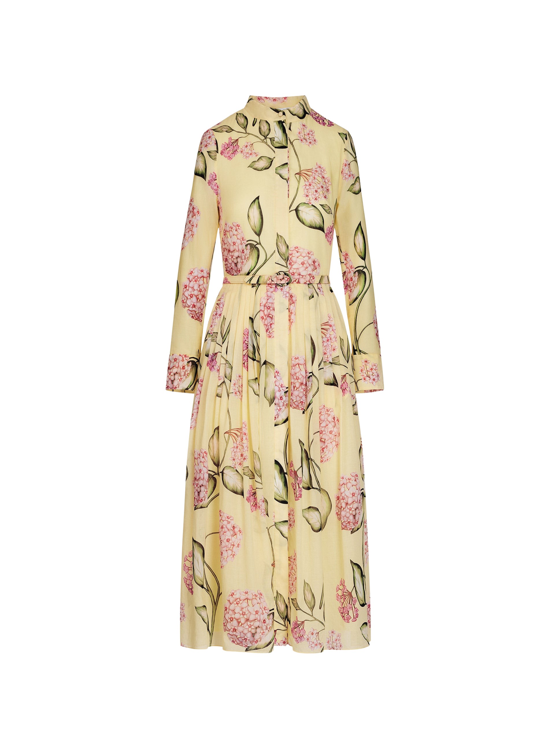 Oscar de la Renta Porcelain Flower Cotton Poplin Long-Sleeve Dress - Oscar de la Renta Dresses - American Couture - Shop at Luxury Shoes 