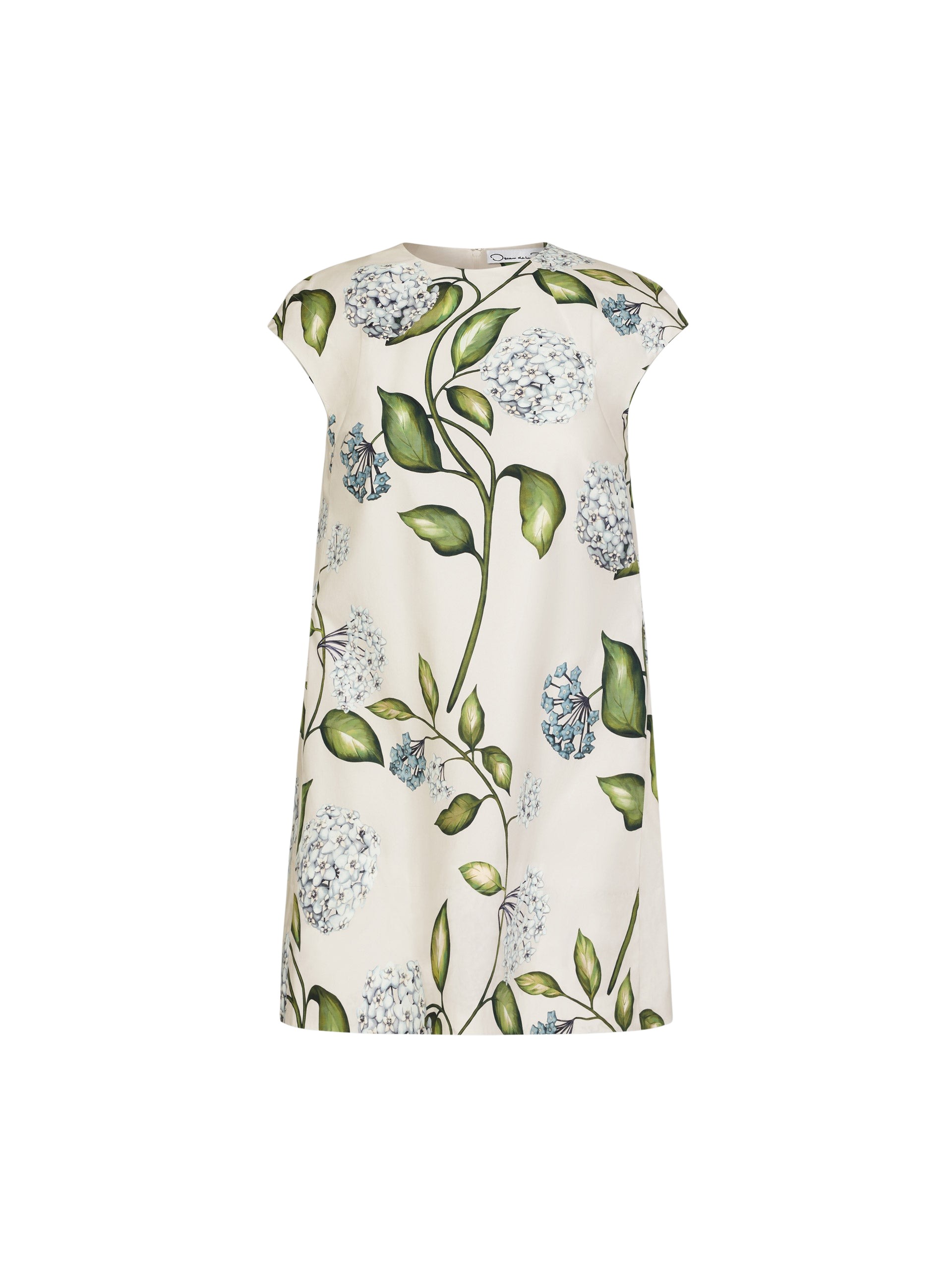Oscar de la Renta Porcelain Flower Cotton Poplin Mini Dress - Oscar de la Renta Dresses - American Couture - Shop at Luxury Shoes 