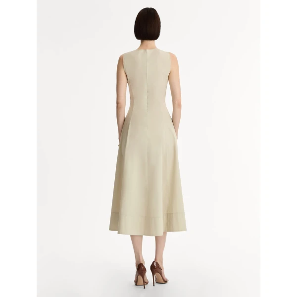 Oscar de la Renta Porcelain Flower Cotton Poplin Sleeveless Dress - Oscar de la Renta Dresses - American Couture - Shop at Luxury Shoes 