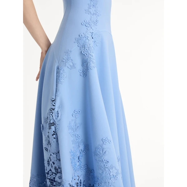 Oscar de la Renta Porcelain Flower Guipure Dress - Oscar de la Renta Dresses - American Couture - Shop at Luxury Shoes 