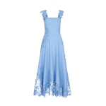 Oscar de la Renta Porcelain Flower Guipure Dress - Oscar de la Renta Dresses - American Couture - Shop at Luxury Shoes 