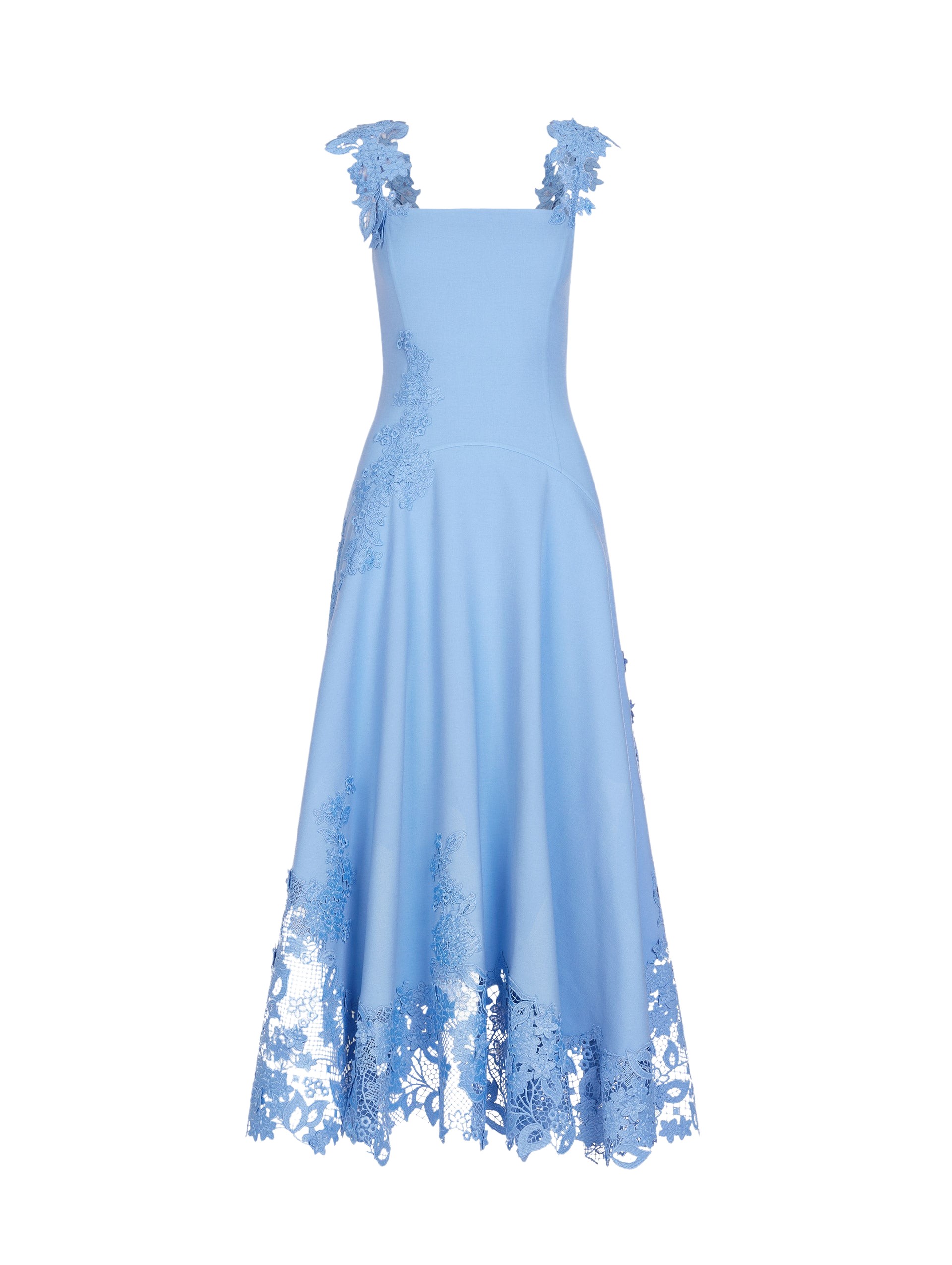 Oscar de la Renta Porcelain Flower Guipure Dress - Oscar de la Renta Dresses - American Couture - Shop at Luxury Shoes 
