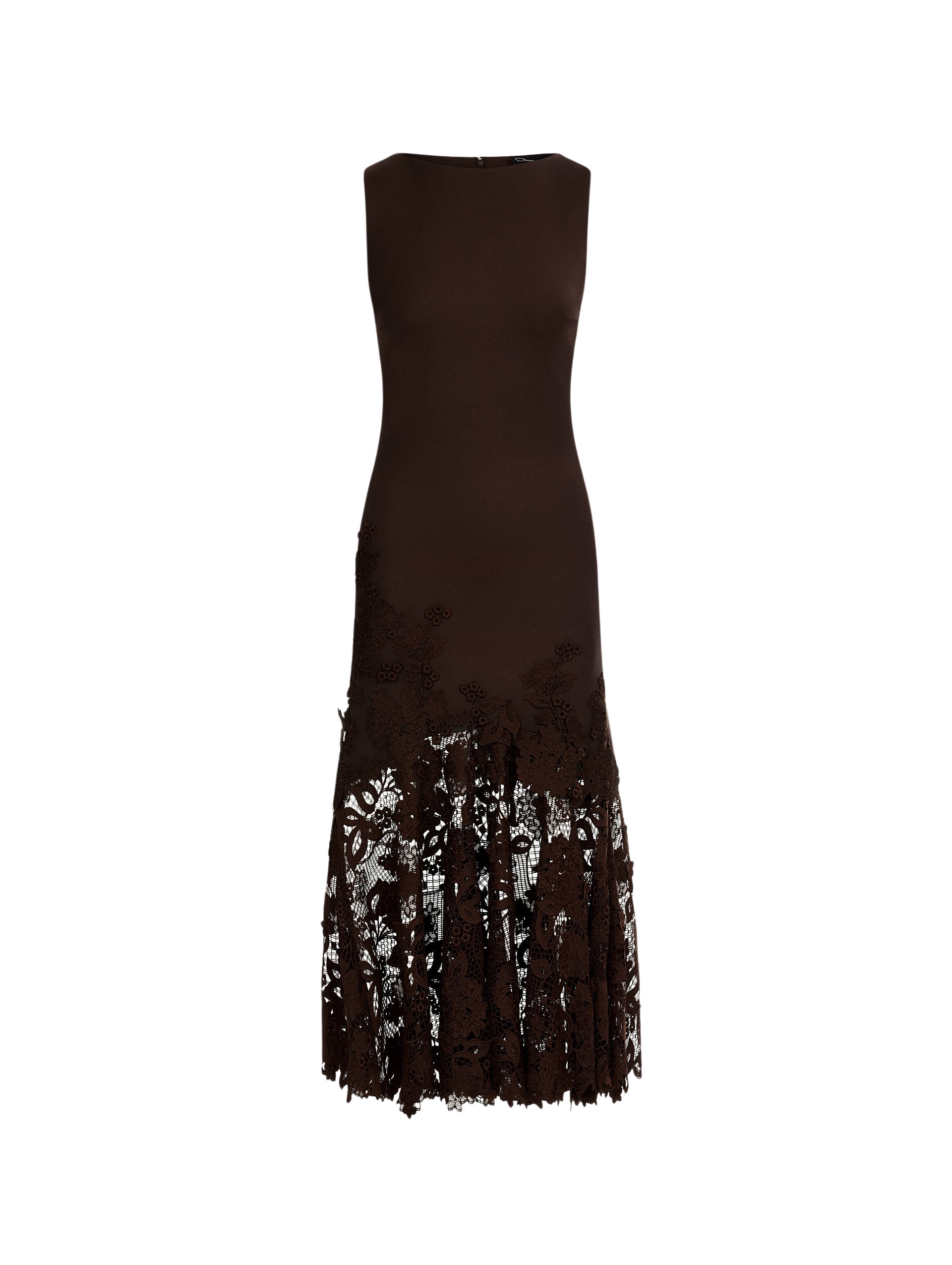 Oscar de la Renta Porcelain Flower Guipure Trumpet Dress - Oscar de la Renta Dresses - American Couture - Shop at Luxury Shoes 