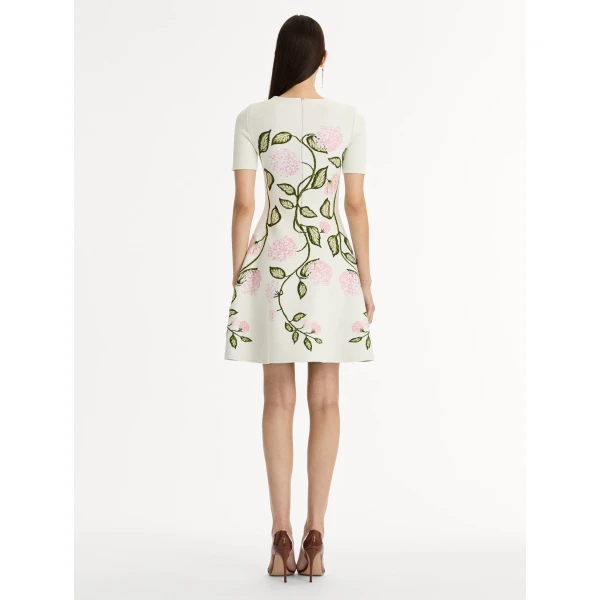 Oscar de la Renta Porcelain Flower Jacquard Dress - Oscar de la Renta Dresses - American Couture - Shop at Luxury Shoes 