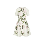 Oscar de la Renta Porcelain Flower Jacquard Dress - Oscar de la Renta Dresses - American Couture - Shop at Luxury Shoes 