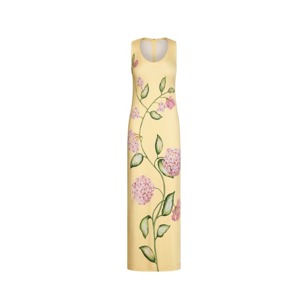 Oscar de la Renta Porcelain Flower Jersey Dress - Oscar de la Renta Dresses - American Couture - Shop at Luxury Shoes 