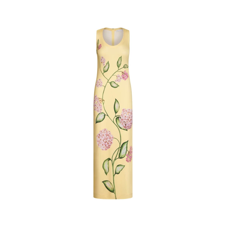 Oscar de la Renta Porcelain Flower Jersey Dress - Oscar de la Renta Dresses - American Couture - Shop at Luxury Shoes 