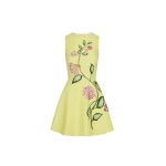 Oscar de la Renta Porcelain Flower Mini Dress - Oscar de la Renta Dresses - American Couture - Shop at Luxury Shoes 