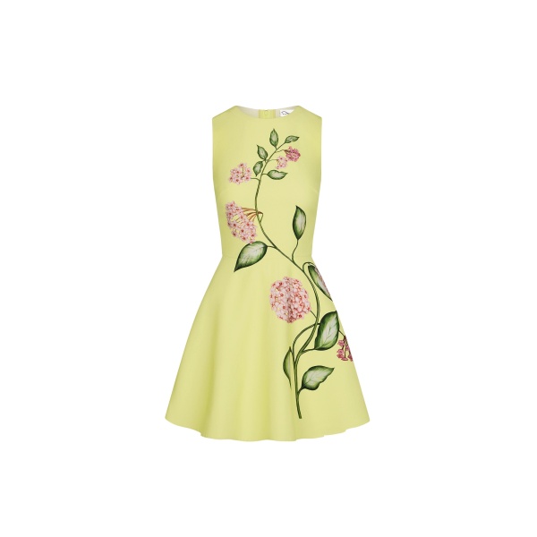 Oscar de la Renta Porcelain Flower Mini Dress - Oscar de la Renta Dresses - American Couture - Shop at Luxury Shoes 