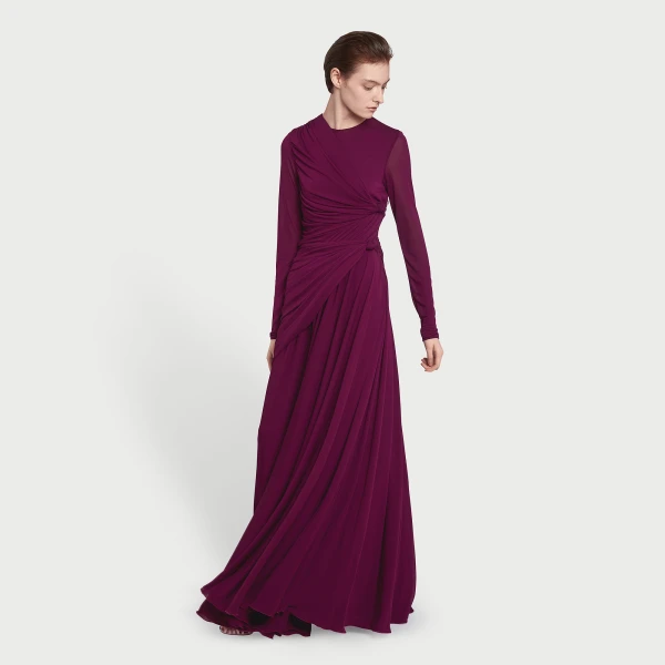 Giambattista Valli Purple Draped Maxi Dress - Giambattista Valli Dresses - Romantic Couture - Shop at Luxury Shoes 