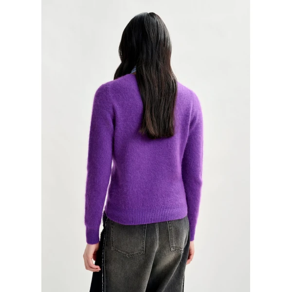 Essentiel Antwerp Purple angora blend knit - Essentiel Antwerp Knitwear - Colorful Belgian Design - Shop at Luxury Shoes 