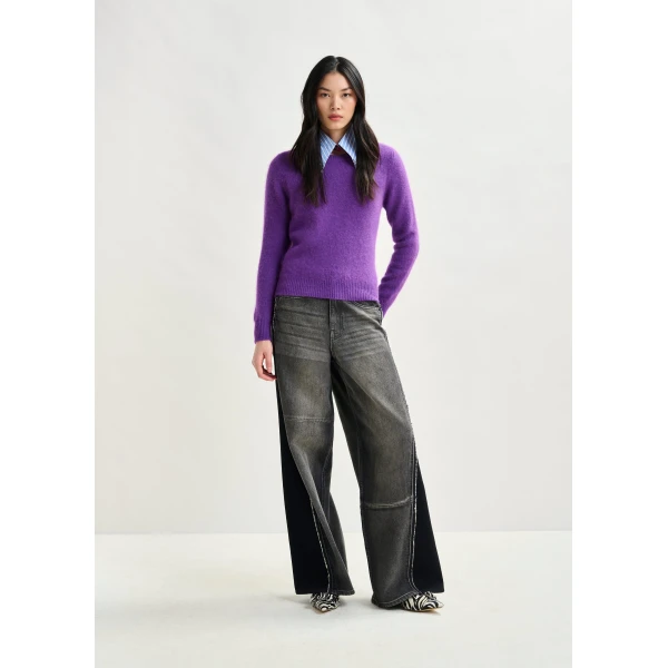Essentiel Antwerp Purple angora blend knit - Essentiel Antwerp Knitwear - Colorful Belgian Design - Shop at Luxury Shoes 