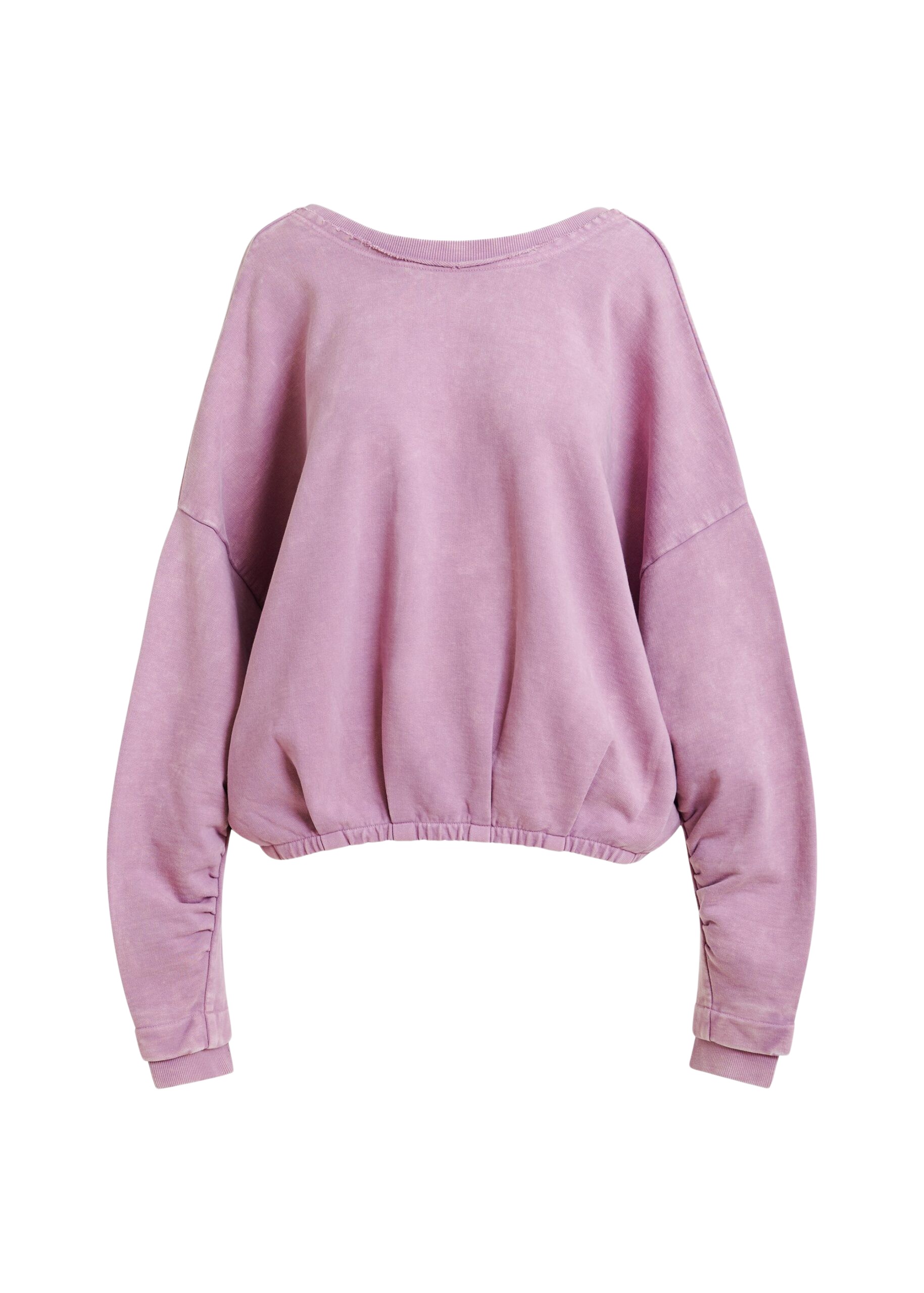 Essentiel Antwerp Purple cropped cotton sweatshirt with wrapback detail Top