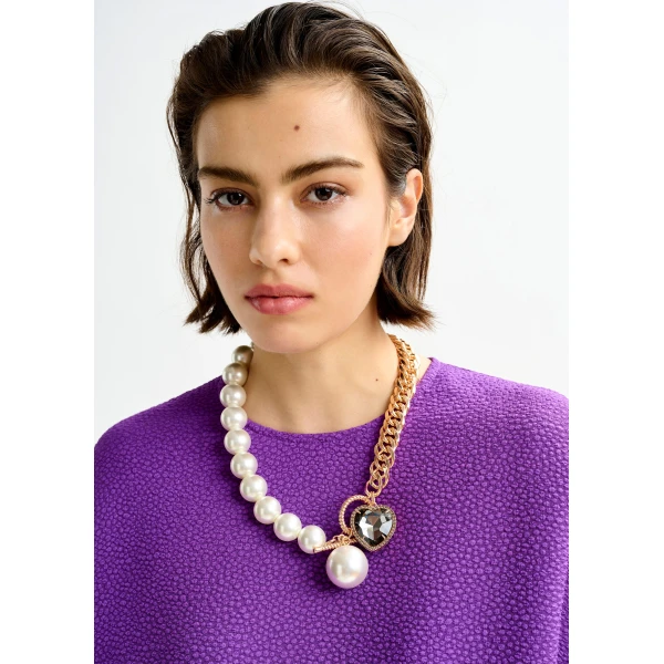 Essentiel Antwerp Purple mini dress with wide sleeves - Essentiel Antwerp Dresses - Colorful Belgian Design - Shop at Luxury Shoes 