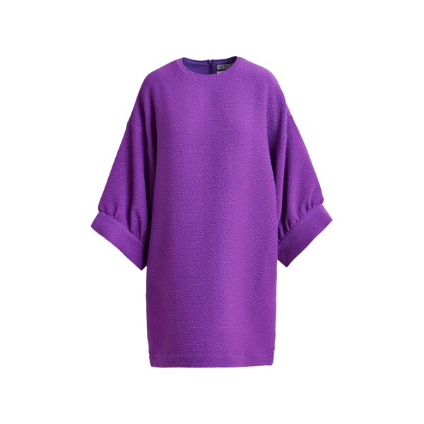 Essentiel Antwerp Purple mini dress with wide sleeves - Essentiel Antwerp Dresses - Colorful Belgian Design - Shop at Luxury Shoes 