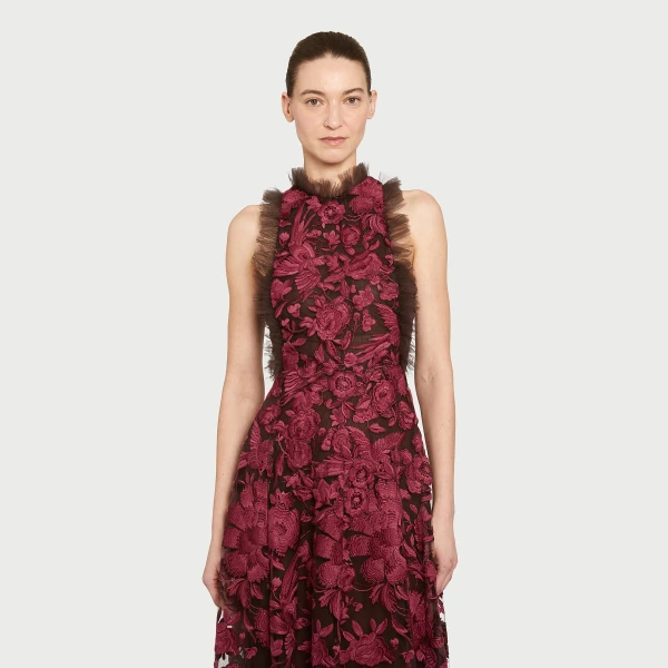 Giambattista Valli Raspberry Chimera Shawl Long Dress - Giambattista Valli Dresses - Romantic Couture - Shop at Luxury Shoes 