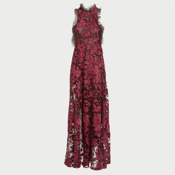 Giambattista Valli Raspberry Chimera Shawl Long Dress - Giambattista Valli Dresses - Romantic Couture - Shop at Luxury Shoes 