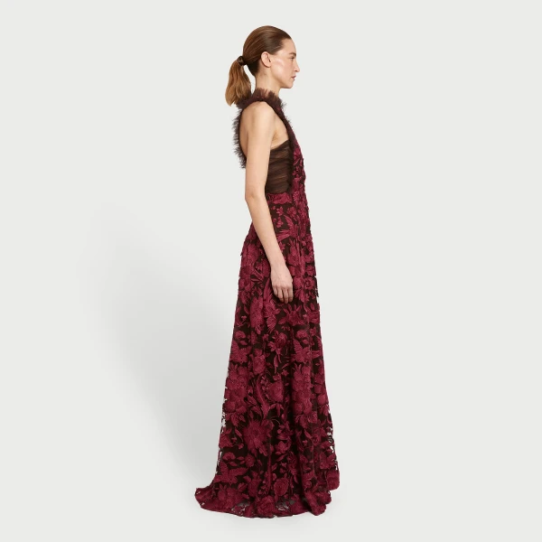 Giambattista Valli Raspberry Chimera Shawl Long Dress - Giambattista Valli Dresses - Romantic Couture - Shop at Luxury Shoes 
