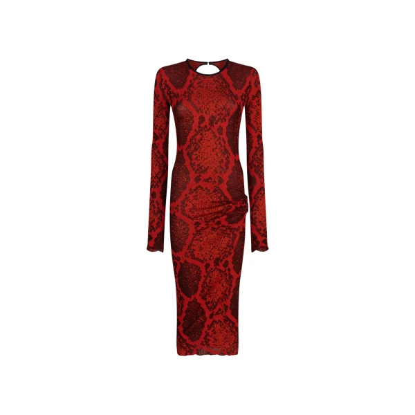 The Attico Red Midi Dress - The Attico Dresses - Designed by Gilda Ambrosio & Giorgia Tordini - Shop at Luxury Shoes 