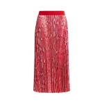 Essentiel Antwerp Red and orange snakeprint pleated skirt - Essentiel Antwerp Skirts - Colorful Belgian Design - Shop at Luxury Shoes 
