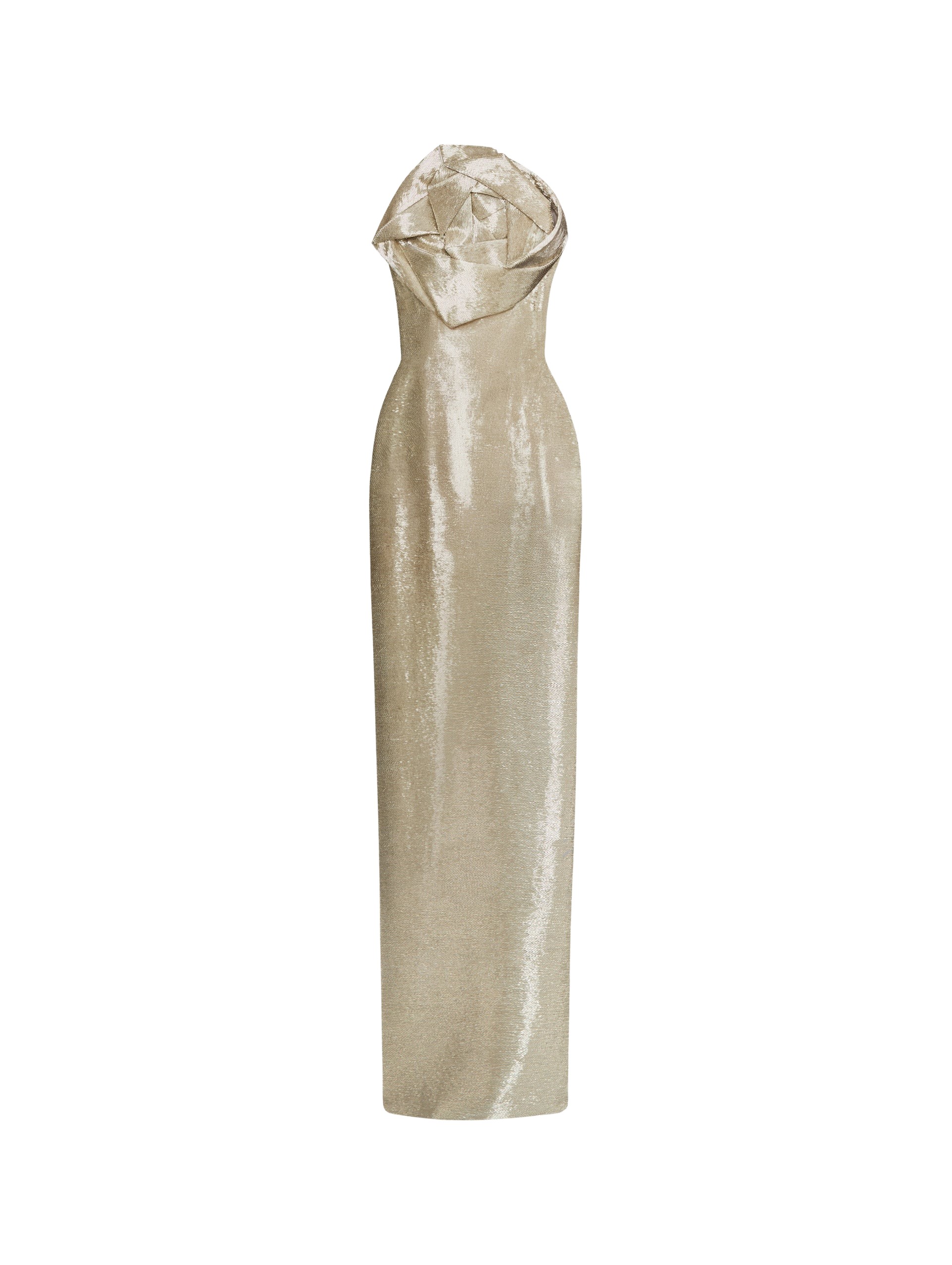 Oscar de la Renta Rosette Bugle Bead Column Gown - Oscar de la Renta Dresses - American Couture - Shop at Luxury Shoes 