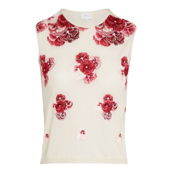 Giambattista Valli Ruby Pansies Cashmere Tank Top - Giambattista Valli Tops - Romantic Couture - Shop at Luxury Shoes 