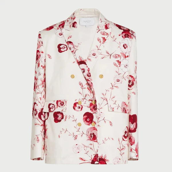 Giambattista Valli Ruby Pansies Ivory Jacket - Giambattista Valli Jackets - Romantic Couture - Shop at Luxury Shoes 