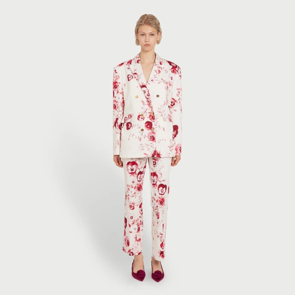 Giambattista Valli Ruby Pansies Ivory Jacket - Giambattista Valli Jackets - Romantic Couture - Shop at Luxury Shoes 
