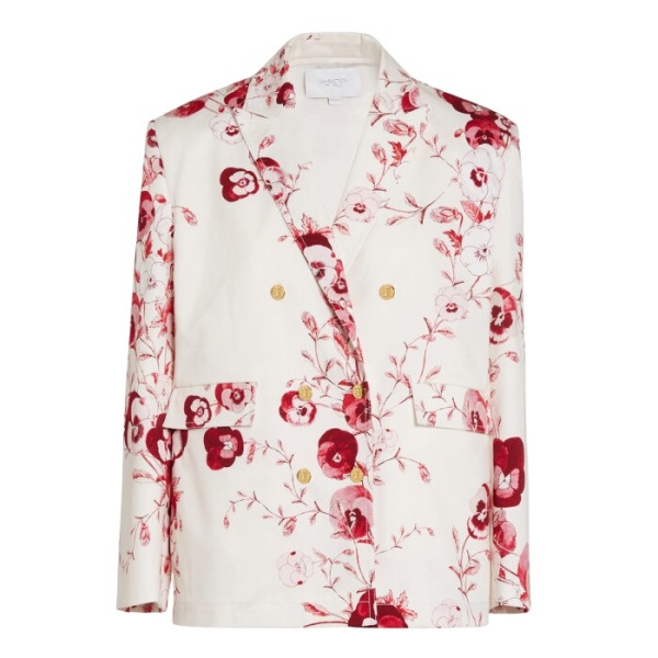 Giambattista Valli Ruby Pansies Ivory Jacket - Giambattista Valli Jackets - Romantic Couture - Shop at Luxury Shoes 