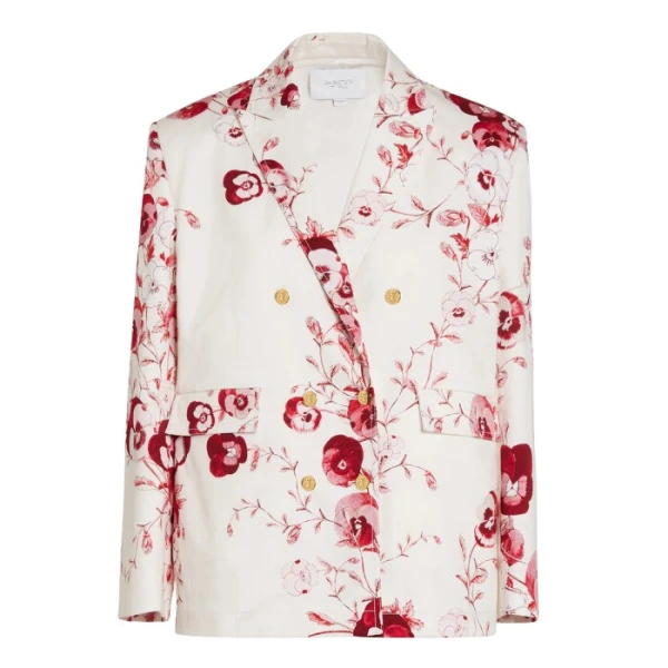 Giambattista Valli Ruby Pansies Ivory Jacket - Giambattista Valli Jackets - Romantic Couture - Shop at Luxury Shoes 