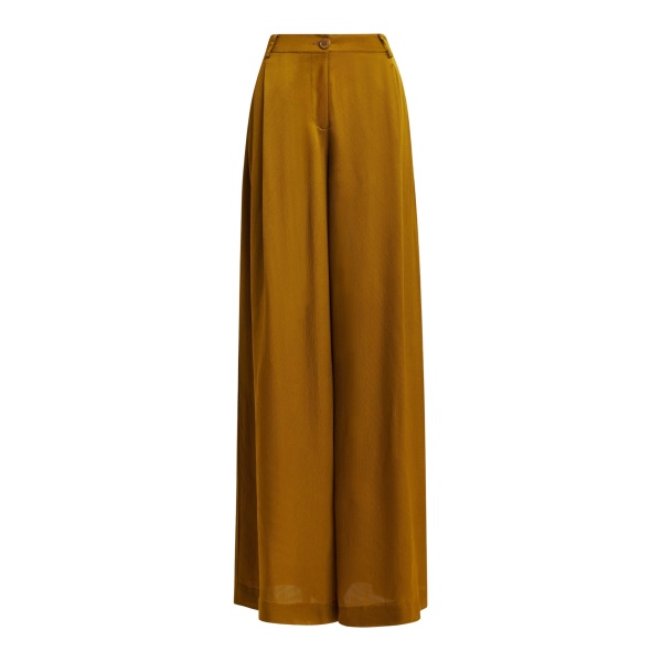 Essentiel Antwerp Rust wide-leg satin pants - Essentiel Antwerp Pants - Colorful Belgian Design - Shop at Luxury Shoes 