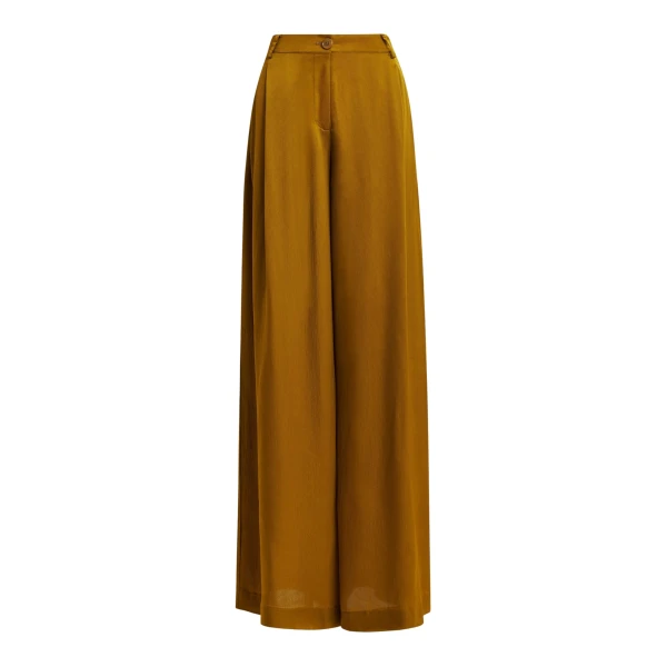 Essentiel Antwerp Rust wide-leg satin pants - Essentiel Antwerp Pants - Colorful Belgian Design - Shop at Luxury Shoes 