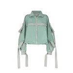 The Attico Sage Green Bomber - The Attico Jackets - Designed by Gilda Ambrosio & Giorgia Tordini - Shop at Luxury Shoes 