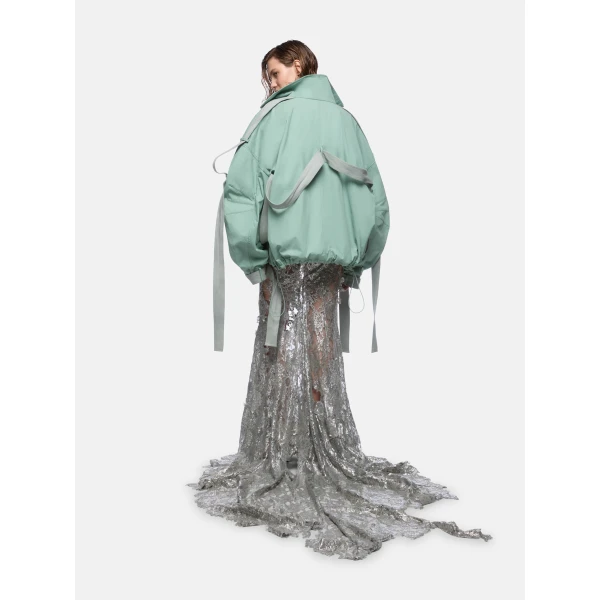 The Attico Sage Green Bomber - The Attico Jackets - Designed by Gilda Ambrosio & Giorgia Tordini - Shop at Luxury Shoes 
