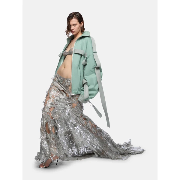 The Attico Sage Green Bomber - The Attico Jackets - Designed by Gilda Ambrosio & Giorgia Tordini - Shop at Luxury Shoes 
