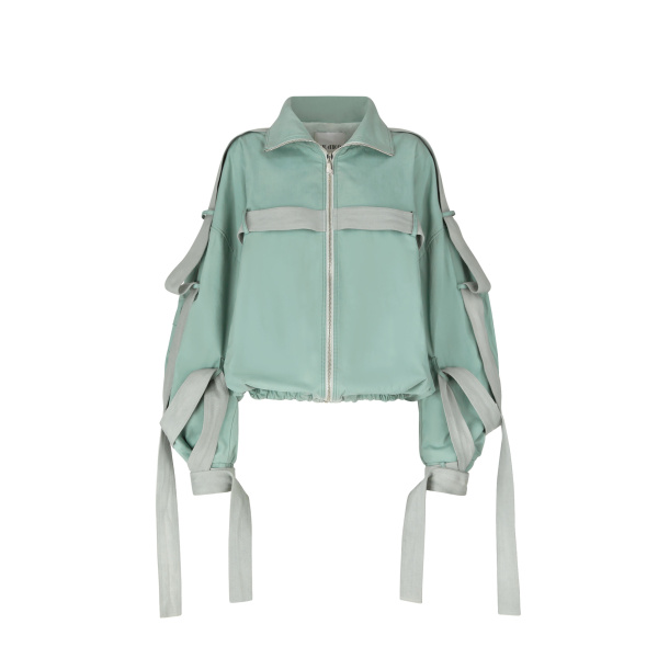 The Attico Sage Green Bomber - The Attico Jackets - Designed by Gilda Ambrosio & Giorgia Tordini - Shop at Luxury Shoes 