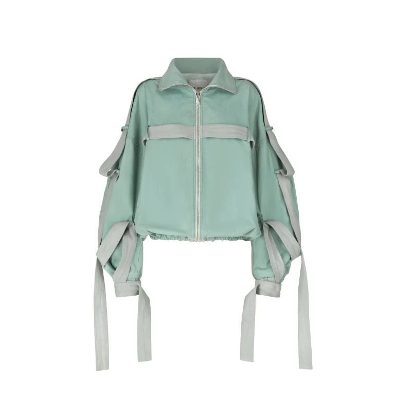 The Attico Sage Green Bomber - The Attico Jackets - Designed by Gilda Ambrosio & Giorgia Tordini - Shop at Luxury Shoes 