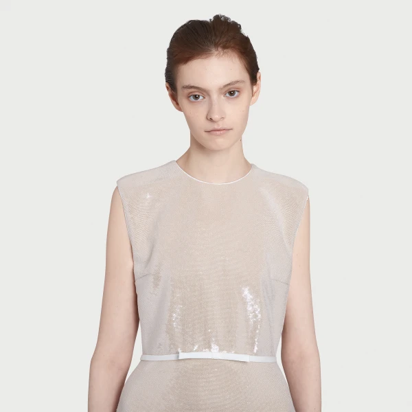 Giambattista Valli Sand Midi Sequin Dress - Giambattista Valli Dresses - Romantic Couture - Shop at Luxury Shoes 