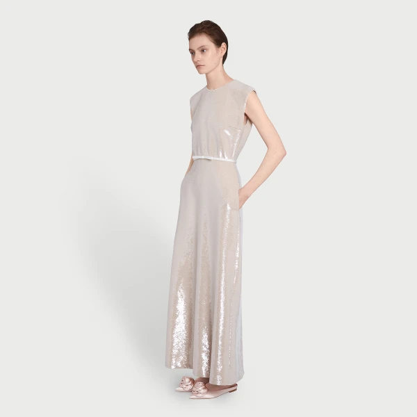 Giambattista Valli Sand Midi Sequin Dress - Giambattista Valli Dresses - Romantic Couture - Shop at Luxury Shoes 