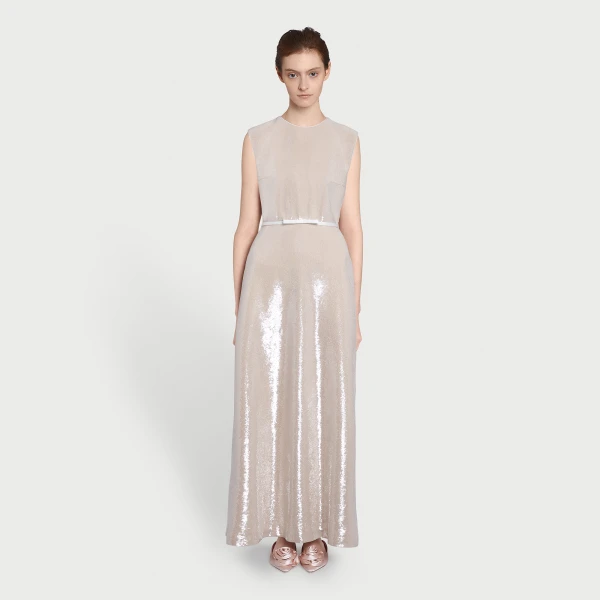 Giambattista Valli Sand Midi Sequin Dress - Giambattista Valli Dresses - Romantic Couture - Shop at Luxury Shoes 