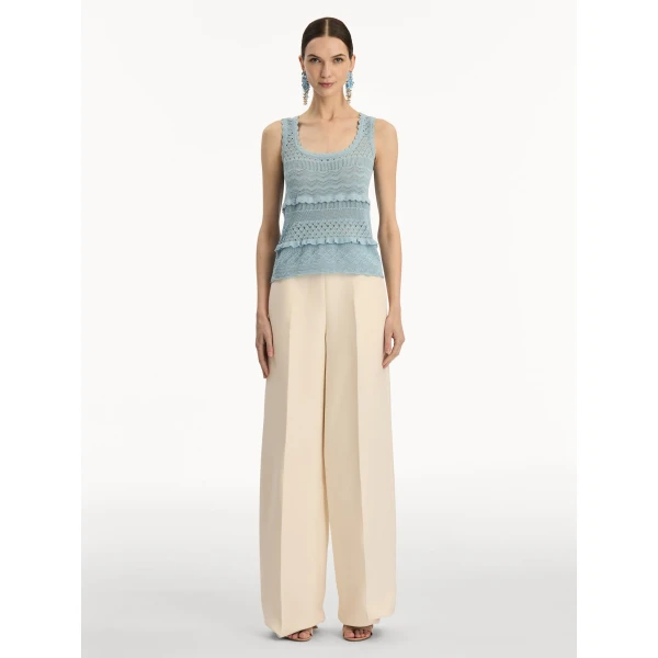 Oscar de la Renta Scallop Trim Tank - Oscar de la Renta Tops - American Couture - Shop at Luxury Shoes 