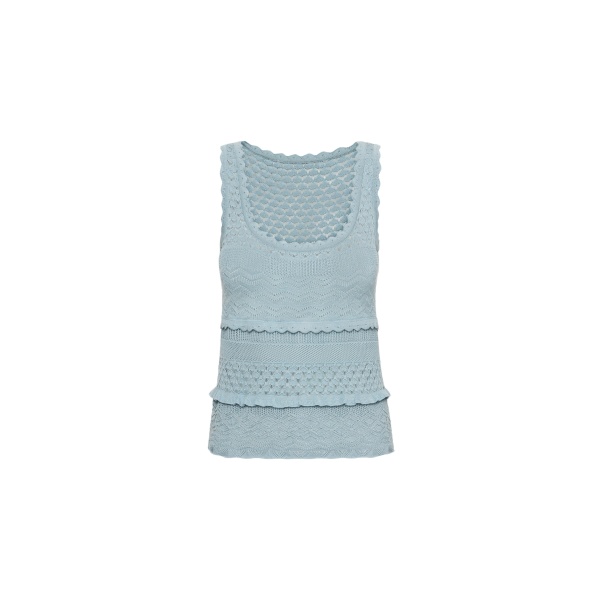 Oscar de la Renta Scallop Trim Tank - Oscar de la Renta Tops - American Couture - Shop at Luxury Shoes 