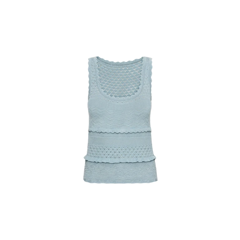 Oscar de la Renta Scallop Trim Tank - Oscar de la Renta Tops - American Couture - Shop at Luxury Shoes 